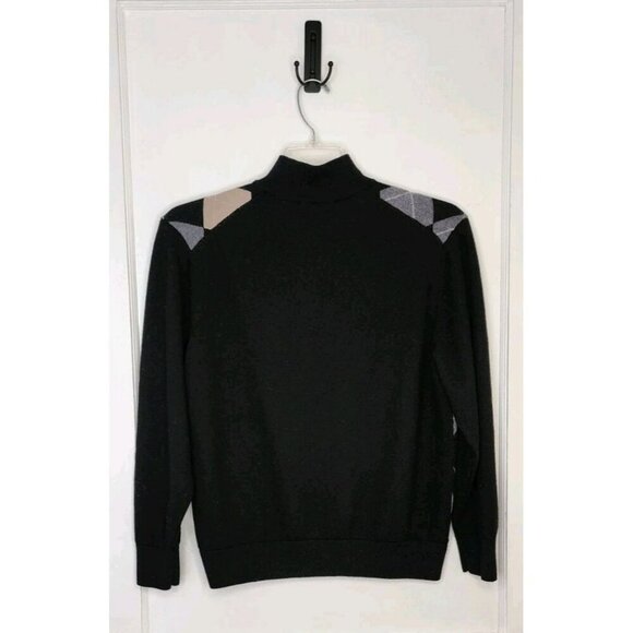 The Reserve At Lake Keowee Argyle 100% Merino Wool 1/4 Zip Sweater Size XL Logo - Picture 2 of 5